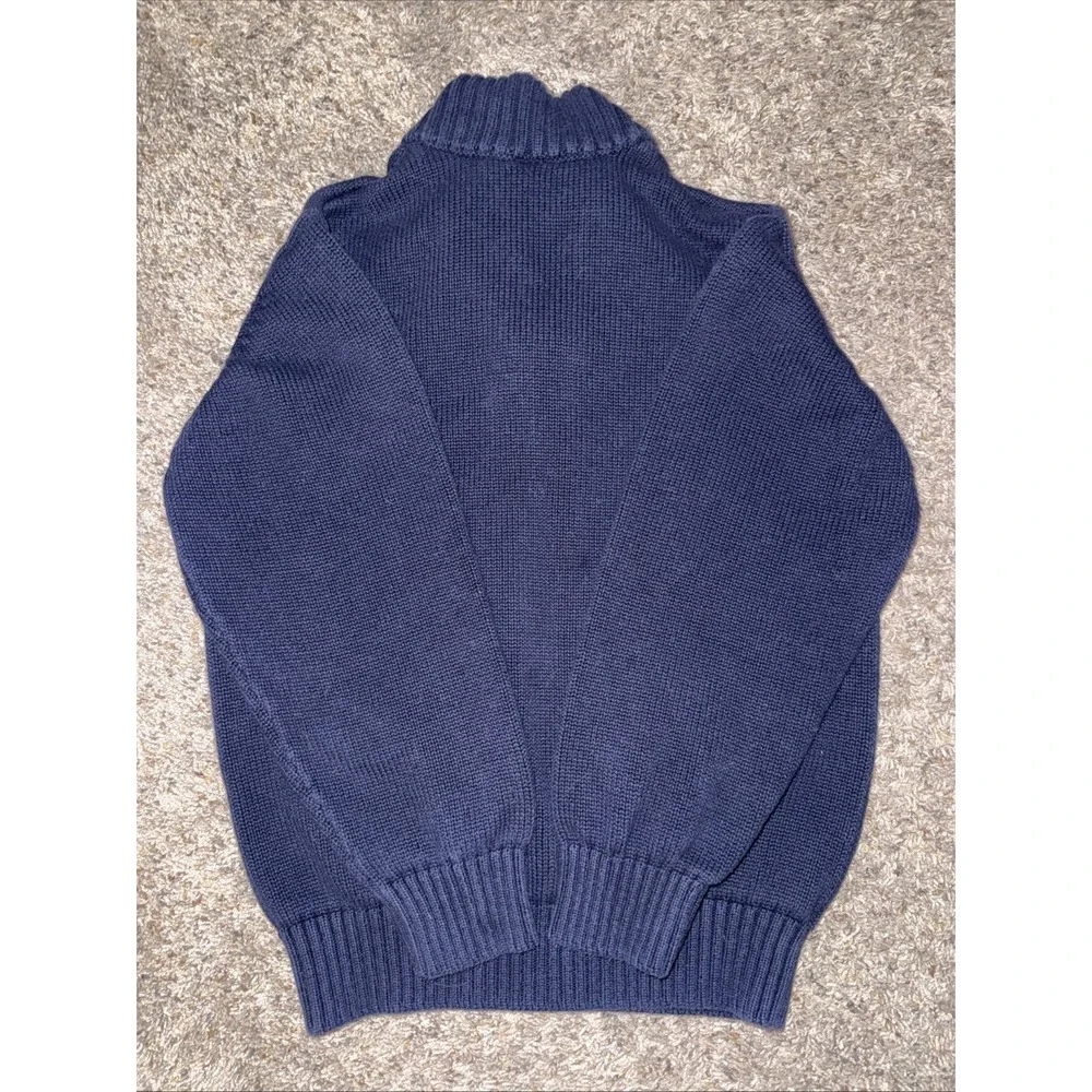 Gymboree Quarter Zip Mock Neck Cotton Navy Blue Striped‎ Sweater Boys 7 - 8 2016